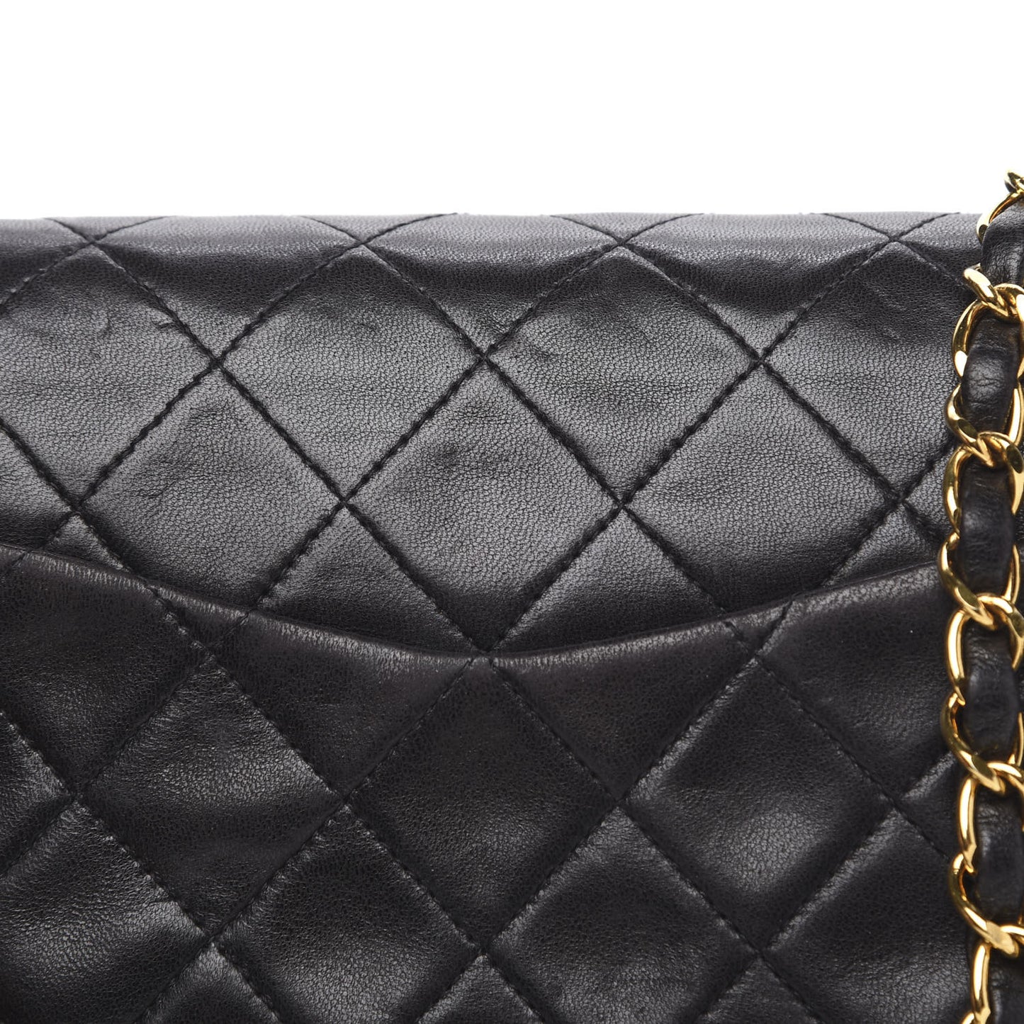 Lambskin Quilted Small Double Flap Black