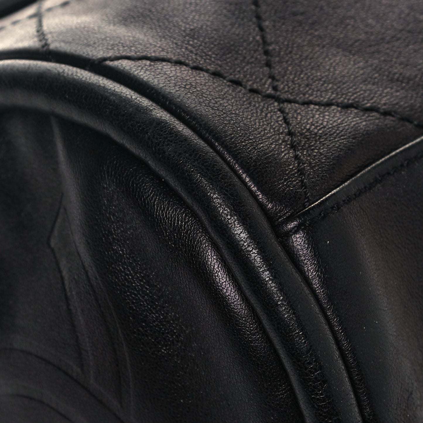 Lambskin Stitched Medium Ultimate Soft Tote Black