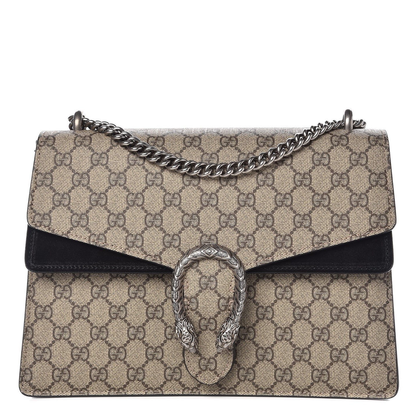 GG Supreme Monogram Medium Dionysus Shoulder Bag Black