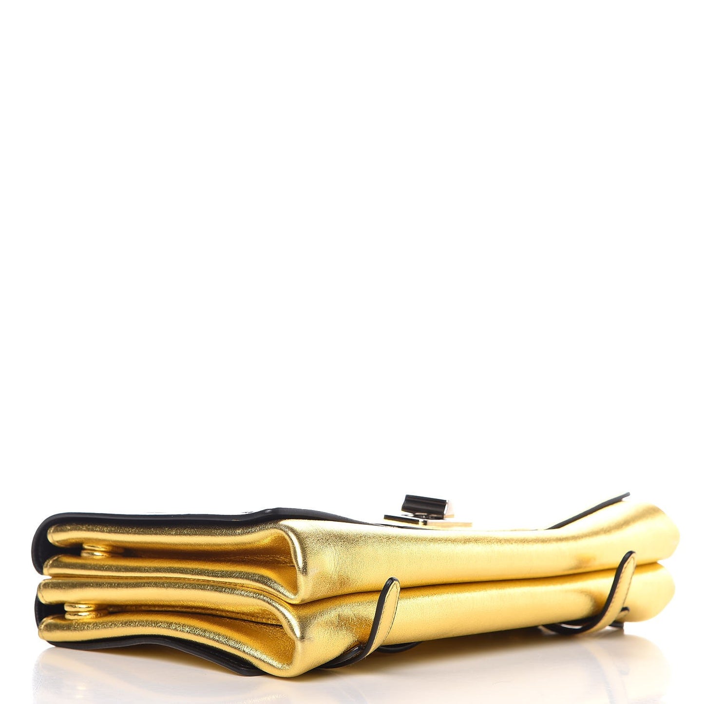 Vitello Soft Chain Flap Bag Gold