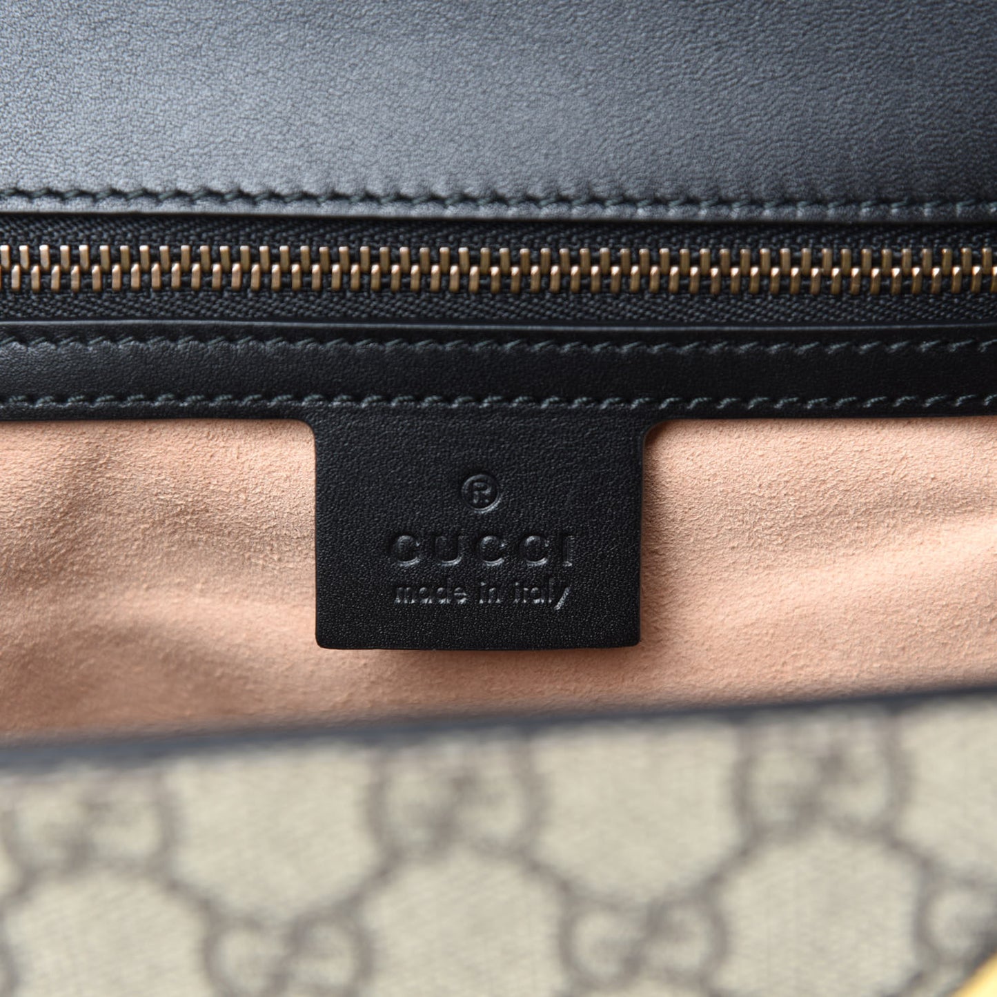 GG Supreme Monogram Small Osiride Top Handle Bag Black Gold