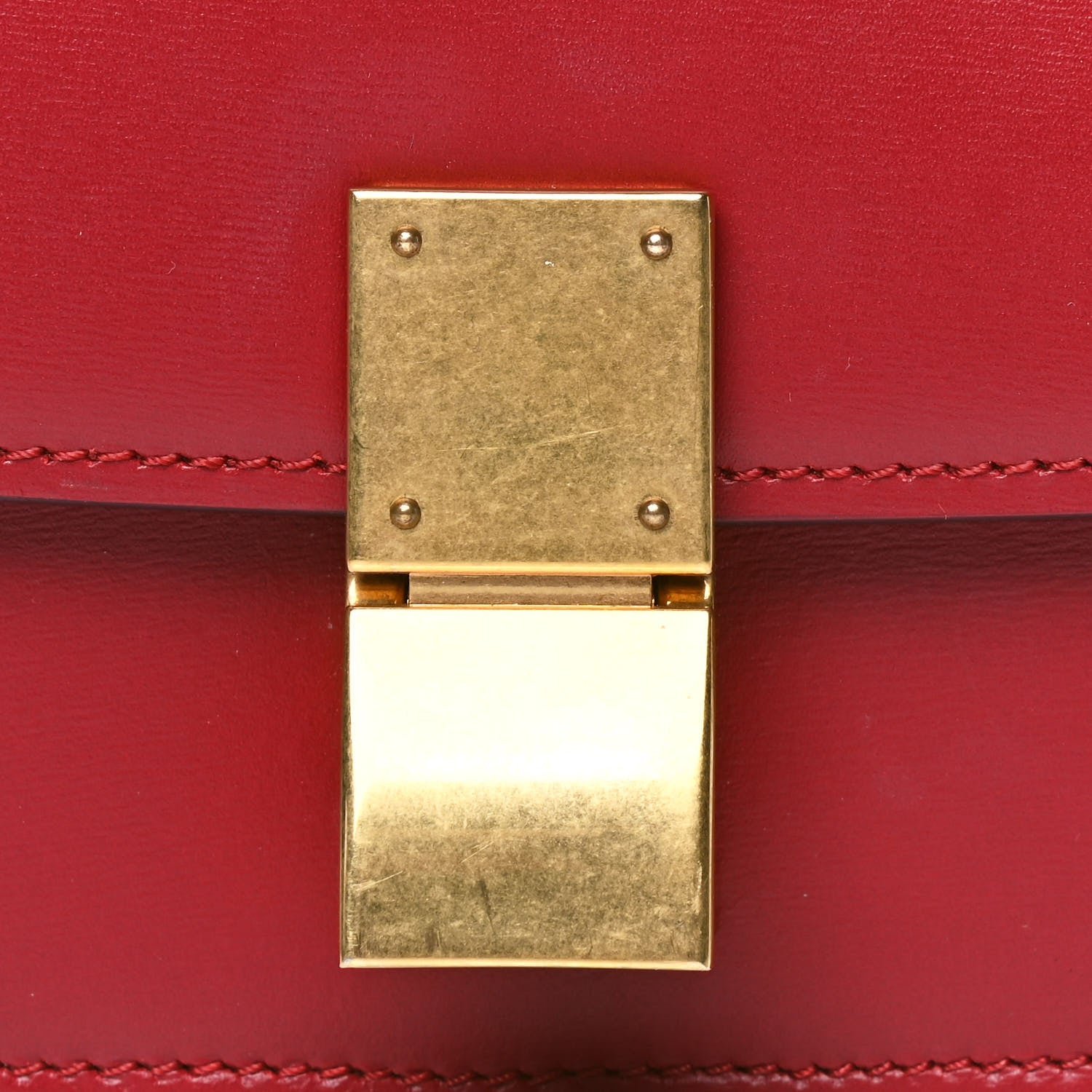 Celine Box Calfskin Small Classic Box Flap Bag Red 2 of 6