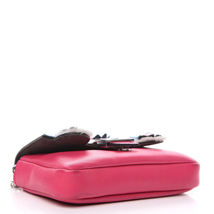 Fendi Shiny Nappa Rabbit Fur Crystal Flowerland Micro Buggie Baguette Fuxia Curacao Multicolor 3 of 7