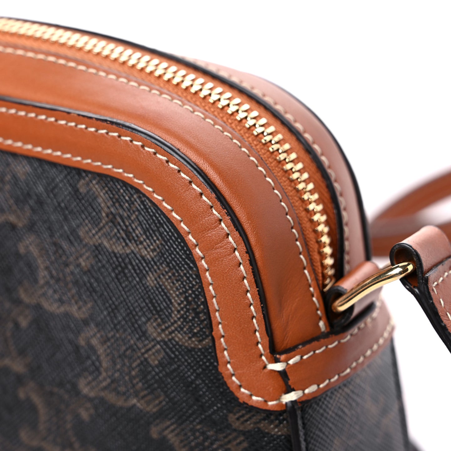 Triomphe Canvas Small Camera Bag Tan