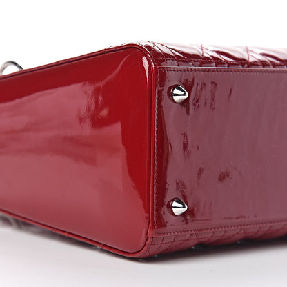 Christian Dior Patent Cannage Medium Lady Dior Red 8 of 10