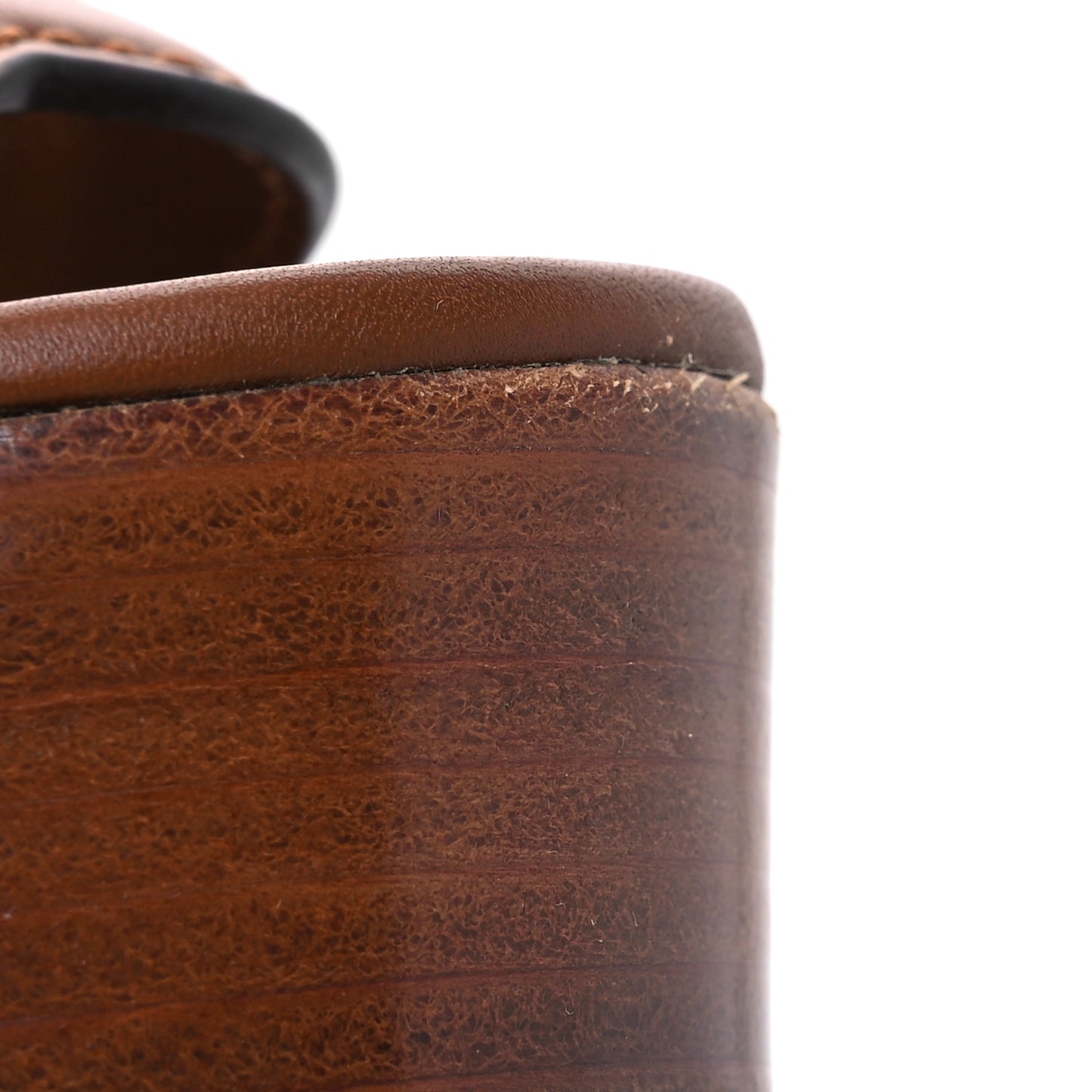 Cosmos Softy Calfskin Wooden Interlocking G Cut-Out 30/120mm Platform Sandals 35.5 Cuir