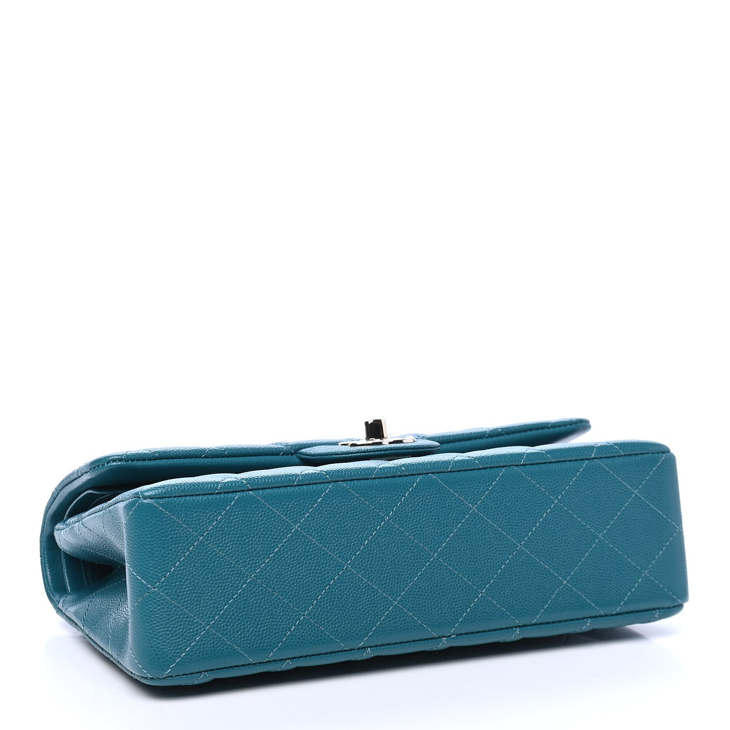 Caviar Quilted Small Double Flap Green