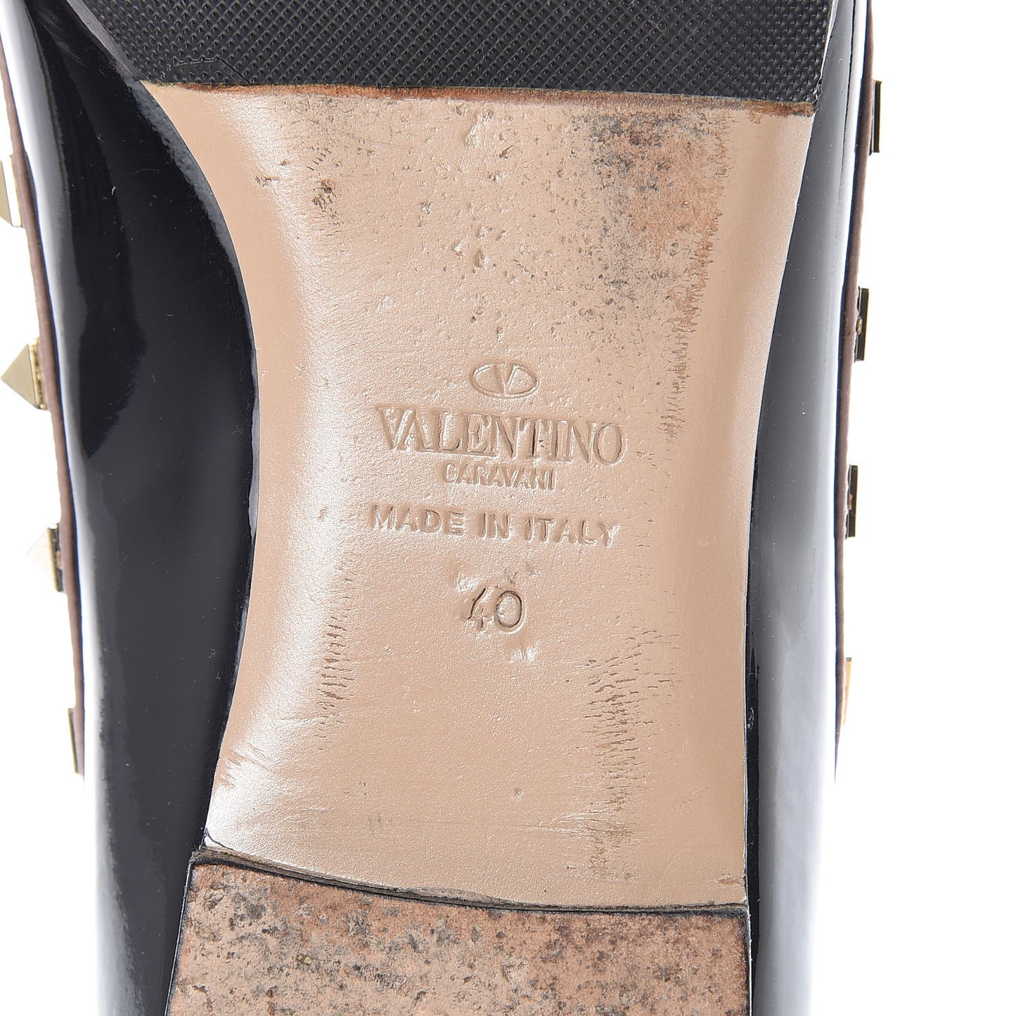 Patent Rockstud Ballerina Flats 40 Black Poudre