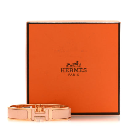Hermes Enamel Glitter Narrow Clic Clac H Bracelet PM Rose Cassata 5 of 5