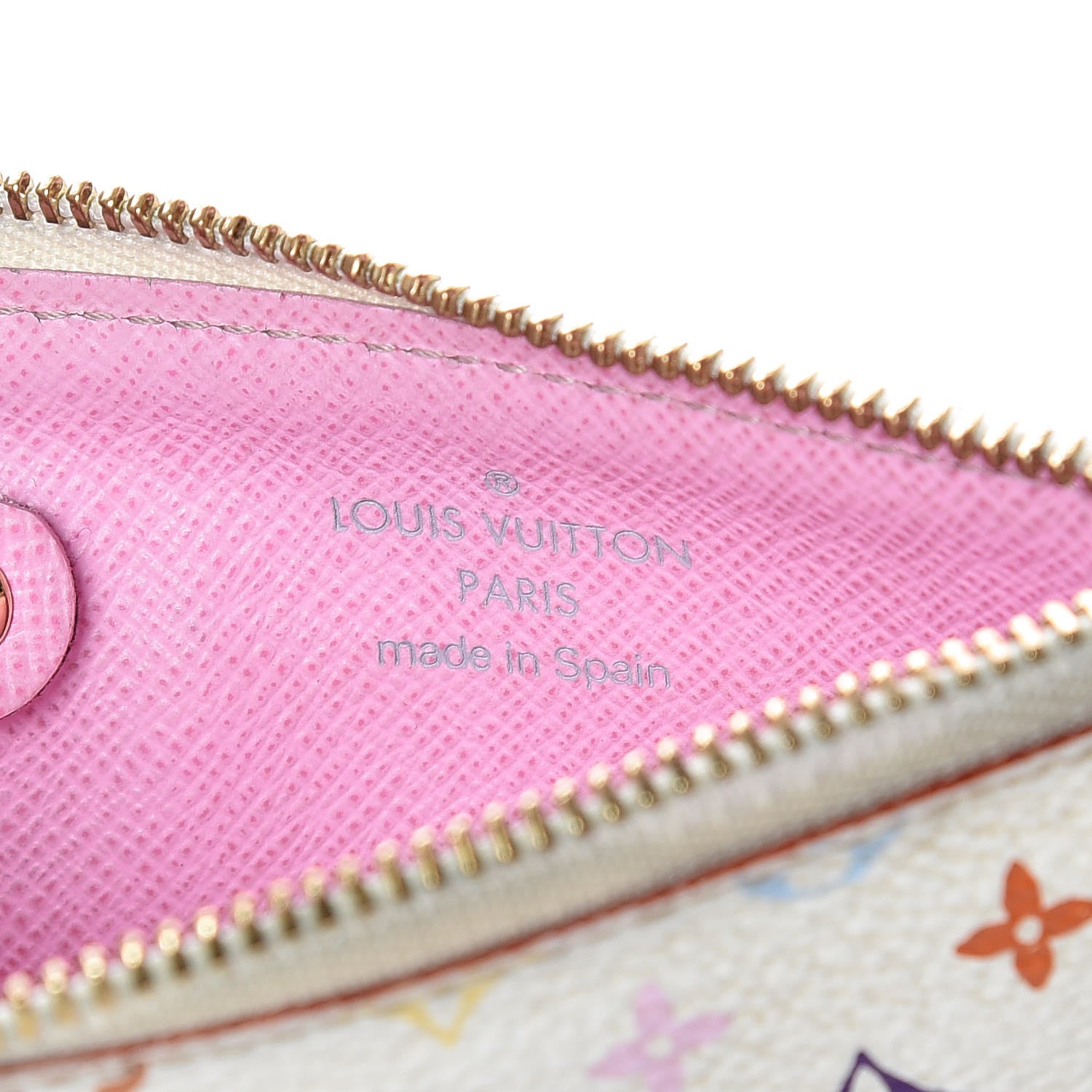Louis Vuitton Monogram Multicolor Key Pouch White Litchi 9 of 11