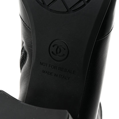 Chanel Stretch Lambskin Cap Toe CC Short Boots 35 Black 7 of 9