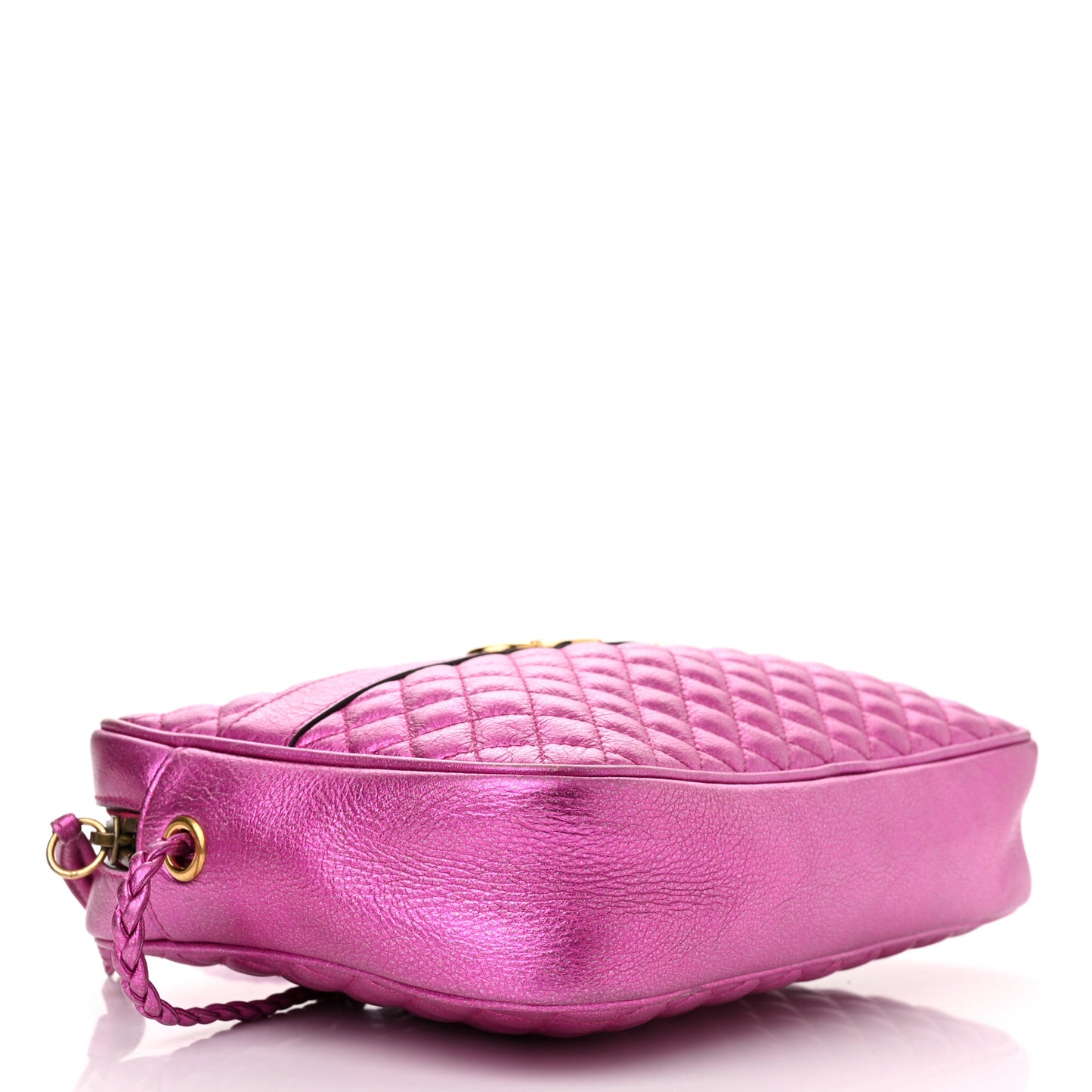Laminated Nappa Trapuntata Small Zumi Shoulder Bag Fuxia