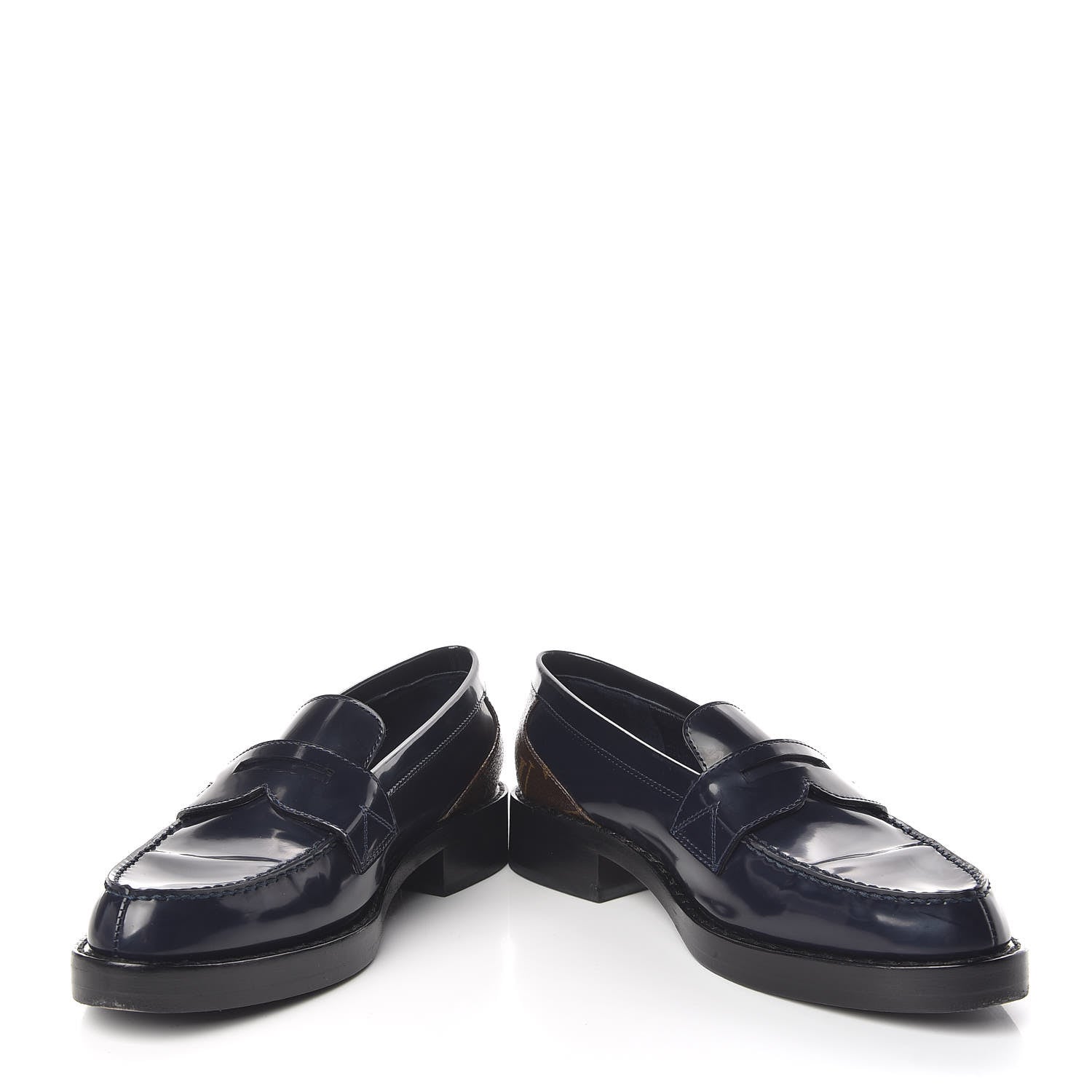 Louis Vuitton Monogram Patent Academy Flat Loafers 36 Navy 5 of 13