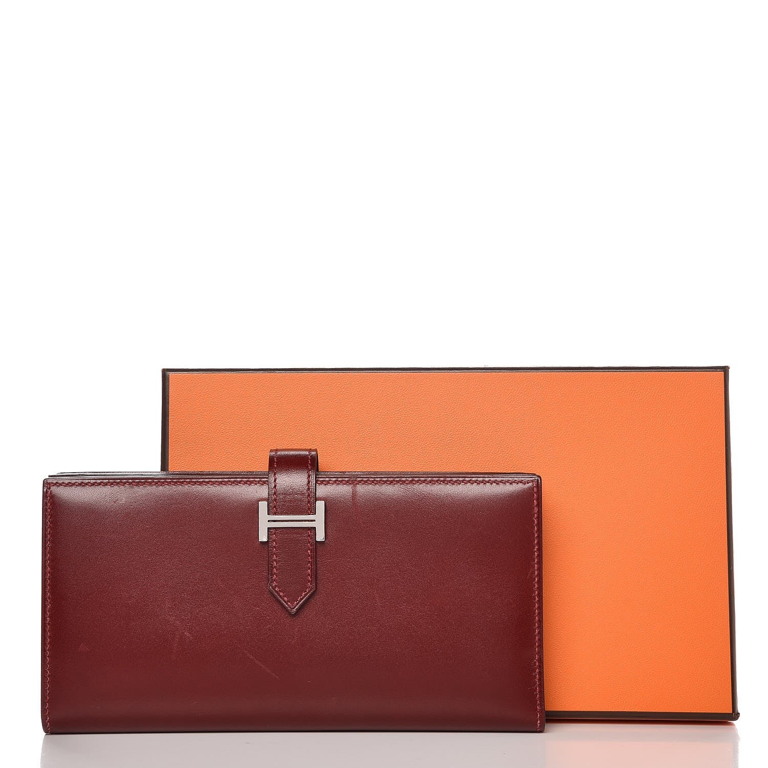 Hermes Box Bearn Gusset Wallet Rouge H 10 of 10