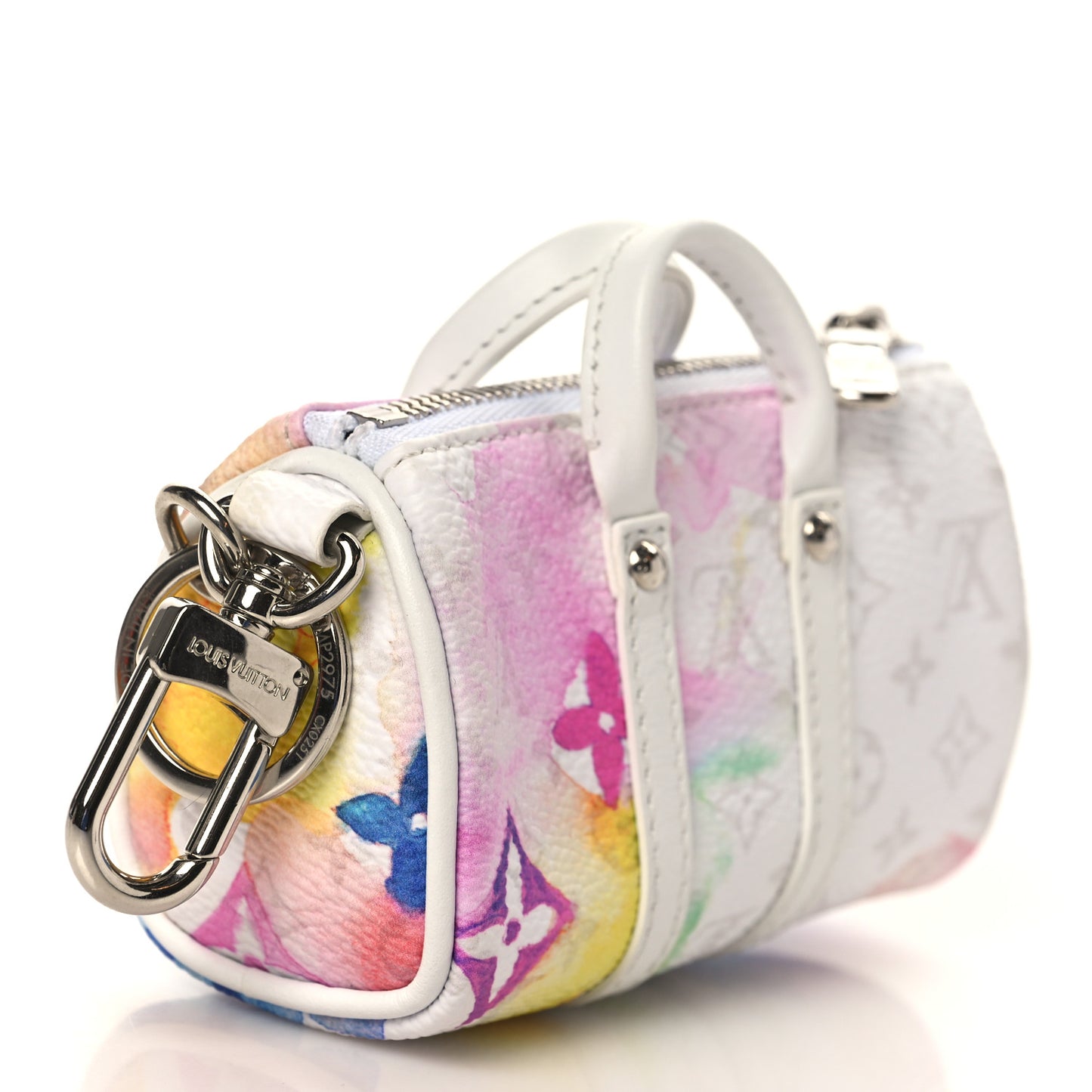 Monogram Watercolor Mini Keepall Bag Charm Key Holder Multicolor
