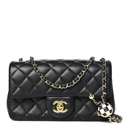 Chanel Lambskin Quilted Enamel Mini Rectangular Pearl Crush Flap Black 1 of 11