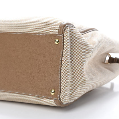 Fendi Canvas Vitello Regular 2Jours Tote Natural Brown 10 of 13