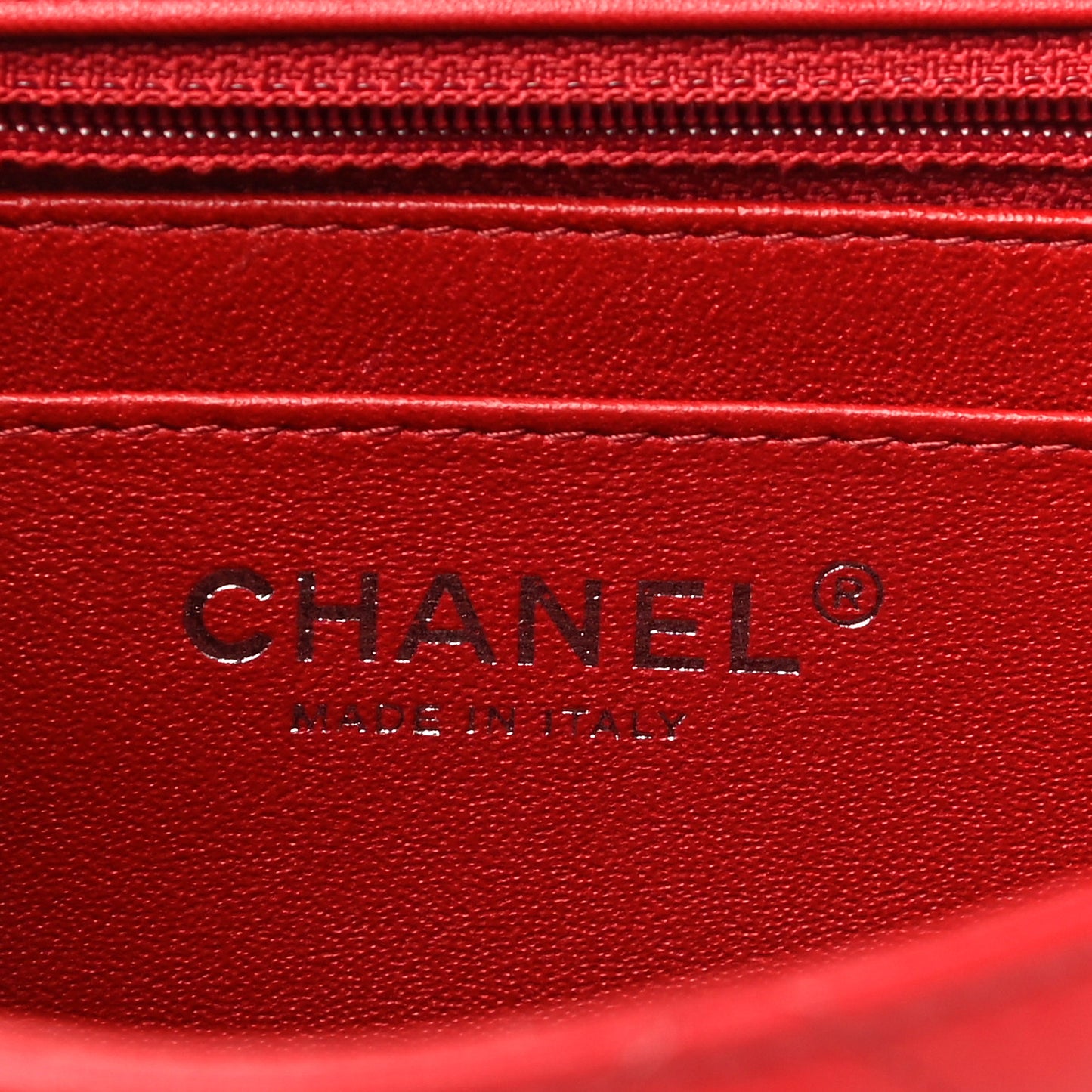 Lambskin Quilted Mini Square Flap Red
