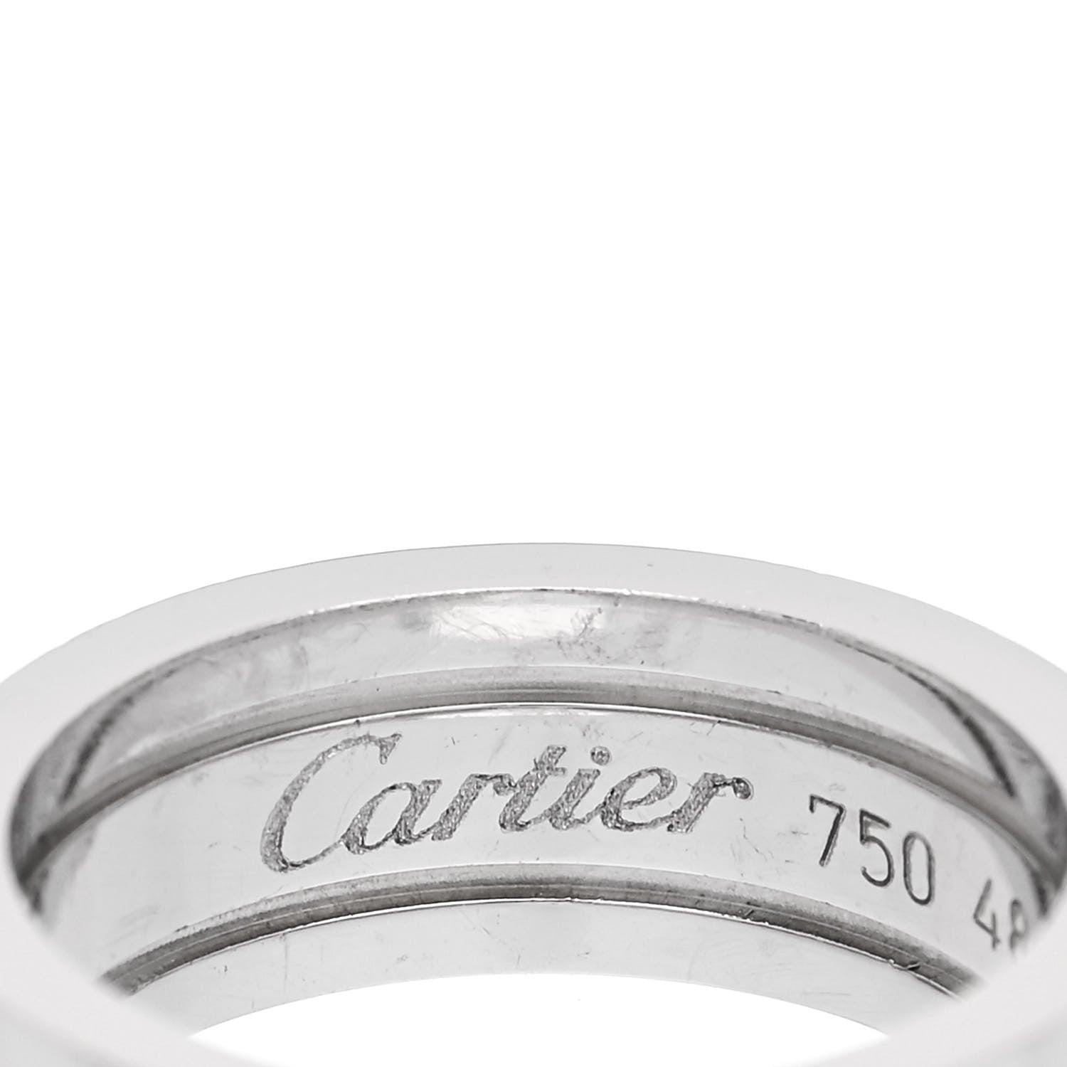 Cartier 18K White Gold 6.5mm C De Cartier Ring 48 4.5 4 of 6