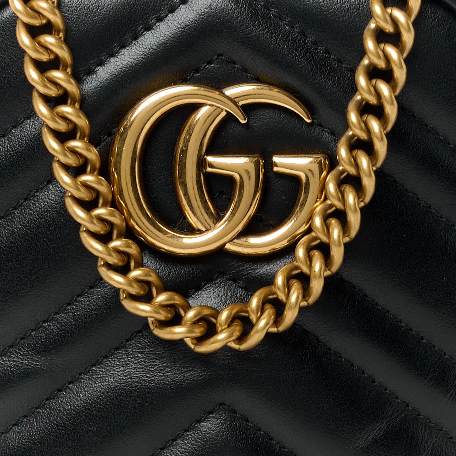 Gucci Calfskin Matelasse Mini GG Marmont Crossbody Bag Black 8 of 10