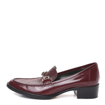 Gucci Calfskin Horsebit Guccissima Mens Platform Loafers 7 Burgundy 1 of 12