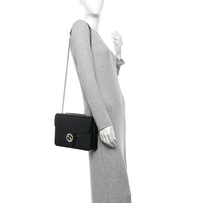 Gucci Dollar Calfskin Interlocking G Shoulder Bag Black 2 of 12