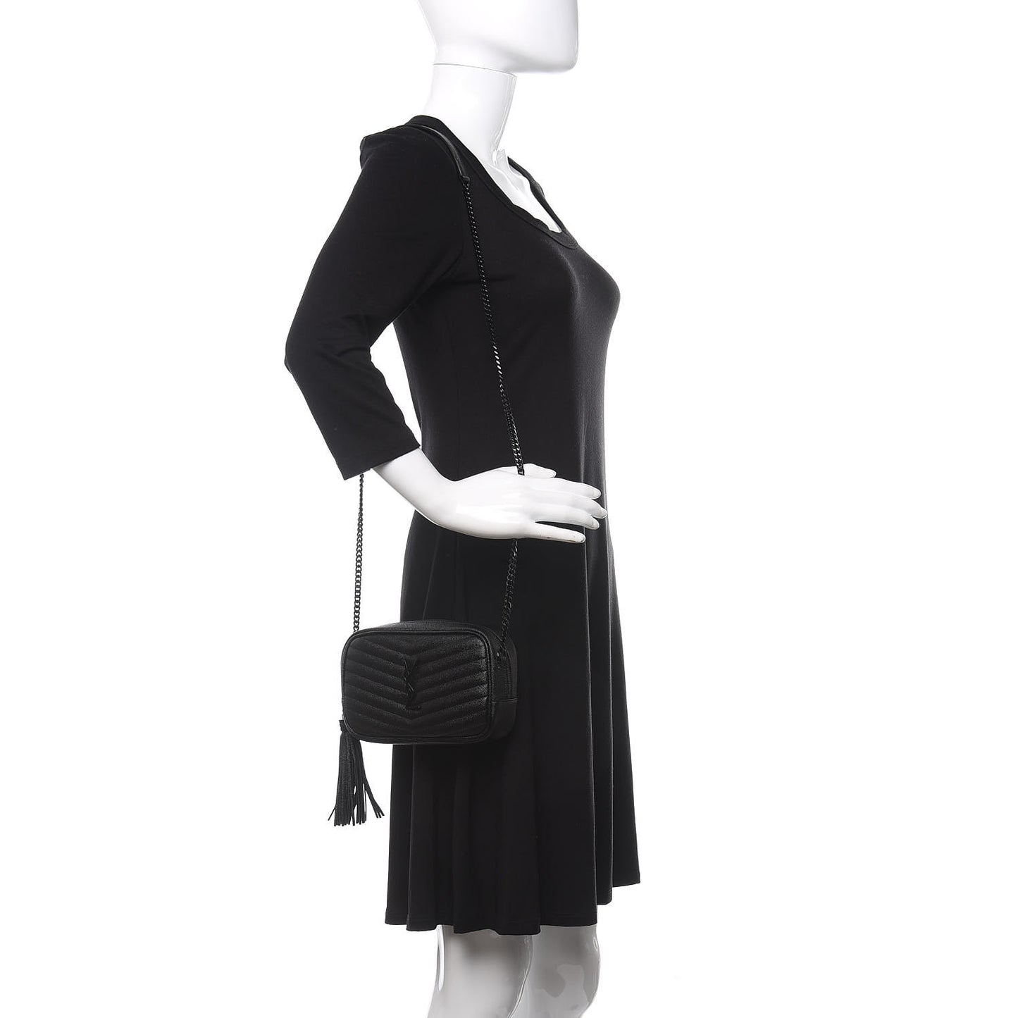 Grain De Poudre Matelasse Monogram Mini Lou Camera Bag Black