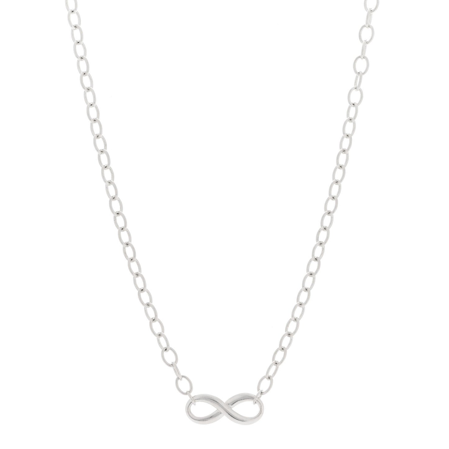 Sterling Silver Narrow Infinity Link Necklace