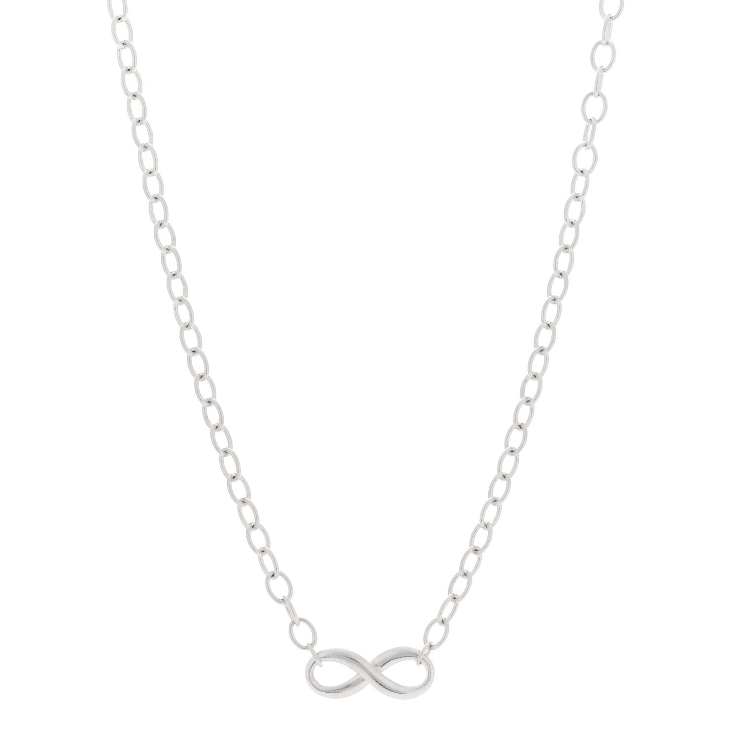 Tiffany Sterling Silver Narrow Infinity Link Necklace 1 of 5