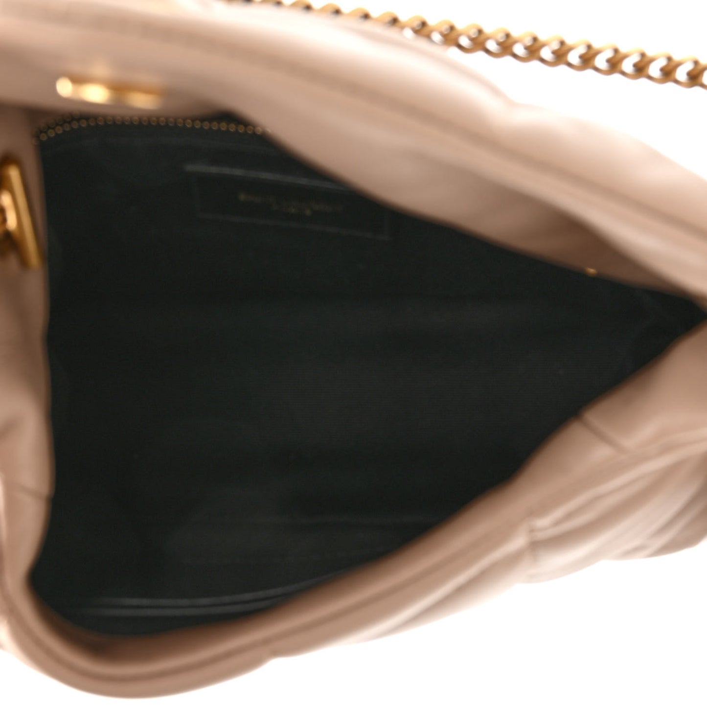 Lambskin Quilted Toy Loulou Puffer Monogram Chain Satchel Dark Beige