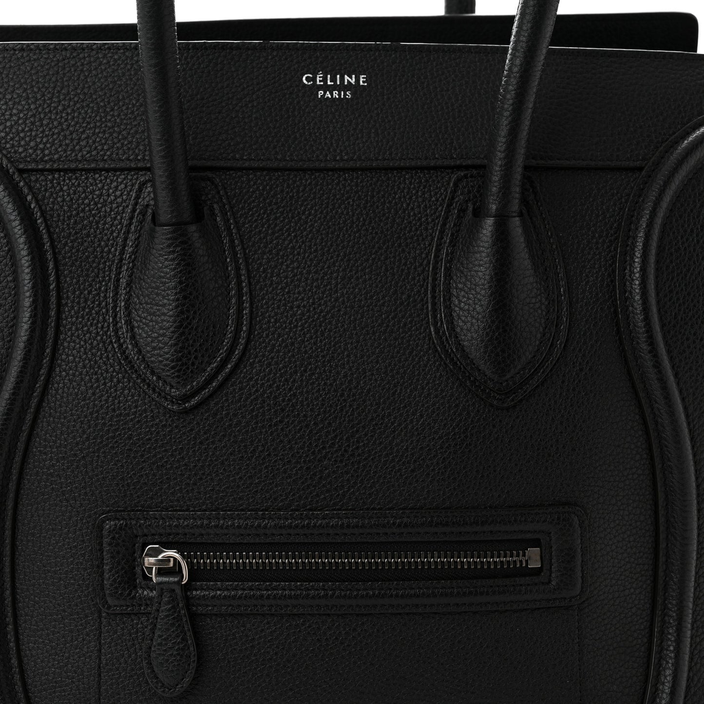 Drummed Calfskin Mini Luggage Black