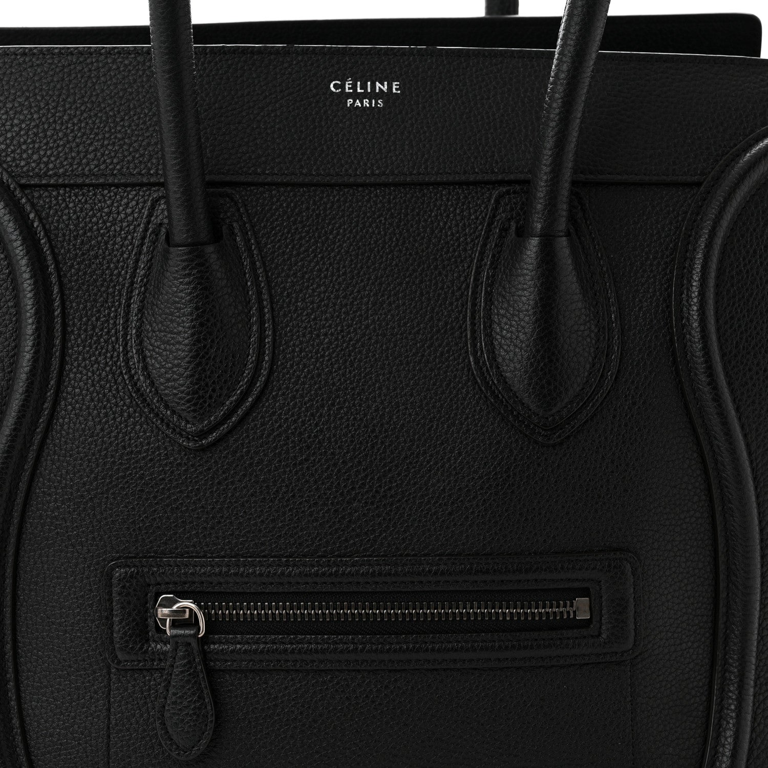 Celine Drummed Calfskin Mini Luggage Black 7 of 11