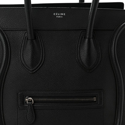 Celine Drummed Calfskin Mini Luggage Black 7 of 11