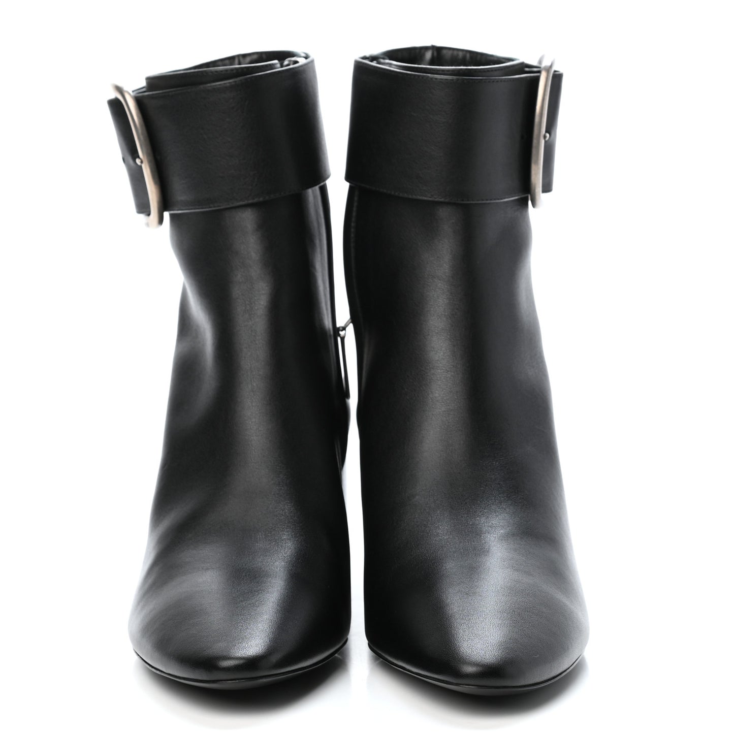 Calfskin Joplin Buckle Booties 39.5 Black