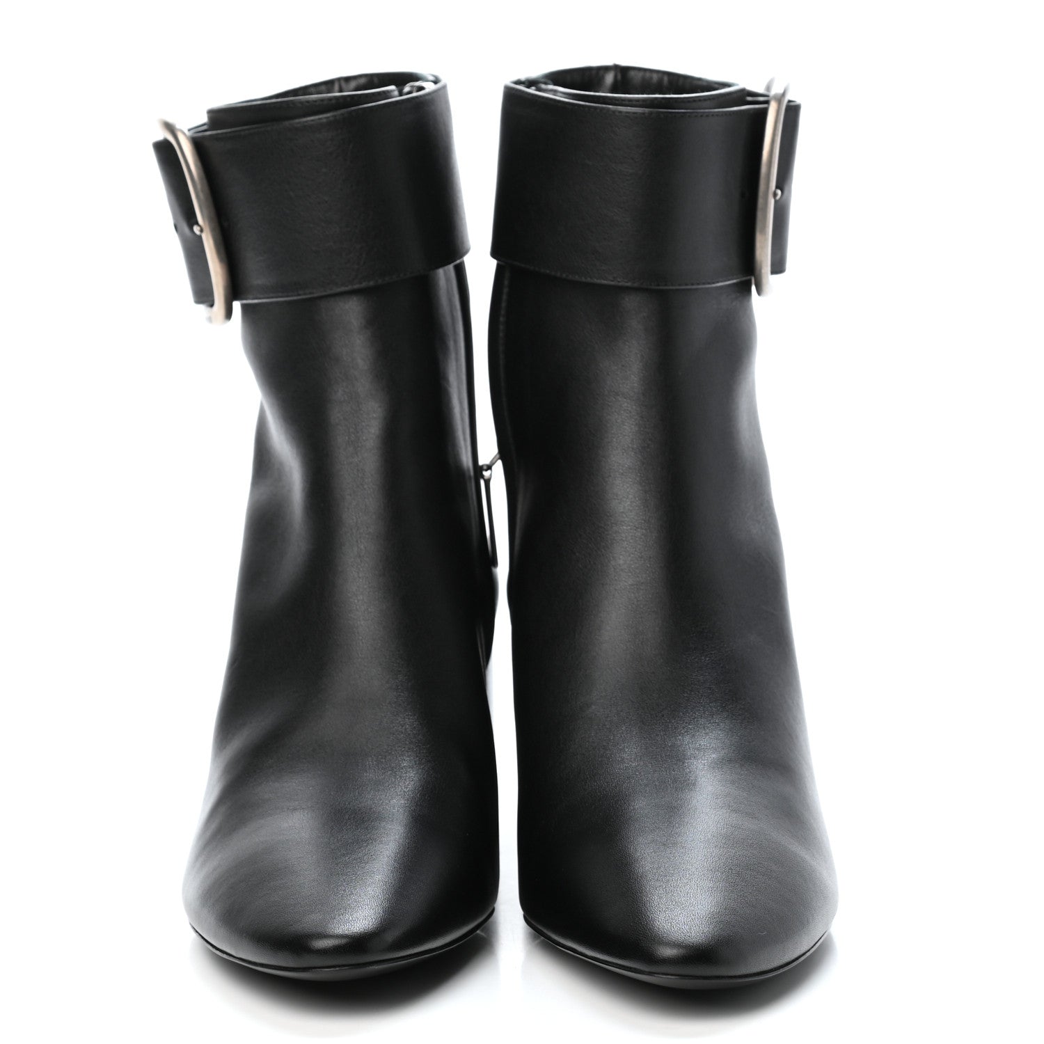 Saint Laurent Calfskin Joplin Buckle Booties 39.5 Black 2 of 4