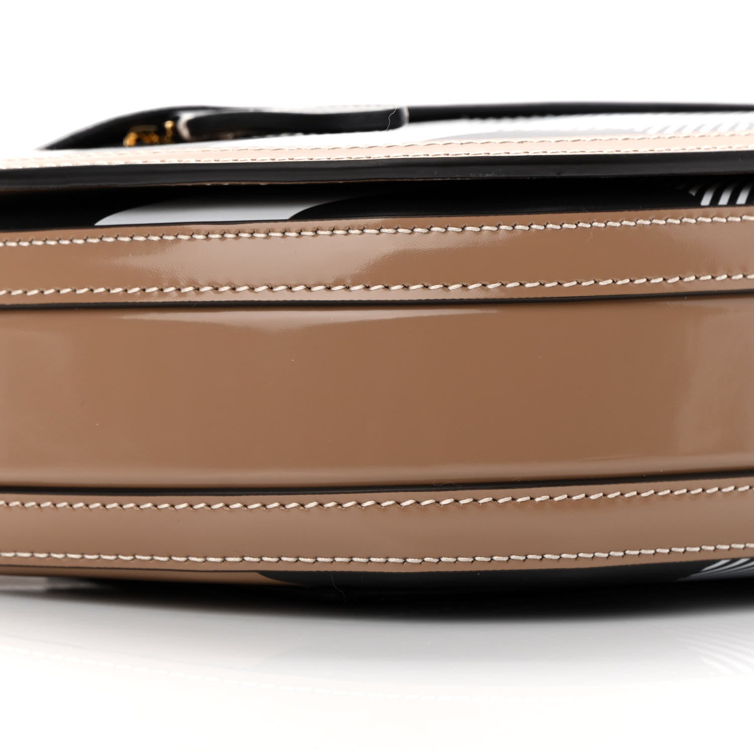 Burberry Calfskin Check Small Olympia Shoulder Bag Camel 8 of 9