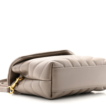 Saint Laurent Calfskin Y Quilted Monogram Toy Loulou Crossbody Bag Taupe 9 of 13