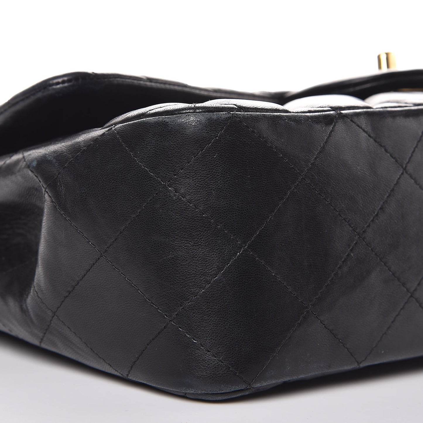 Lambskin Quilted Jumbo Single Flap Black