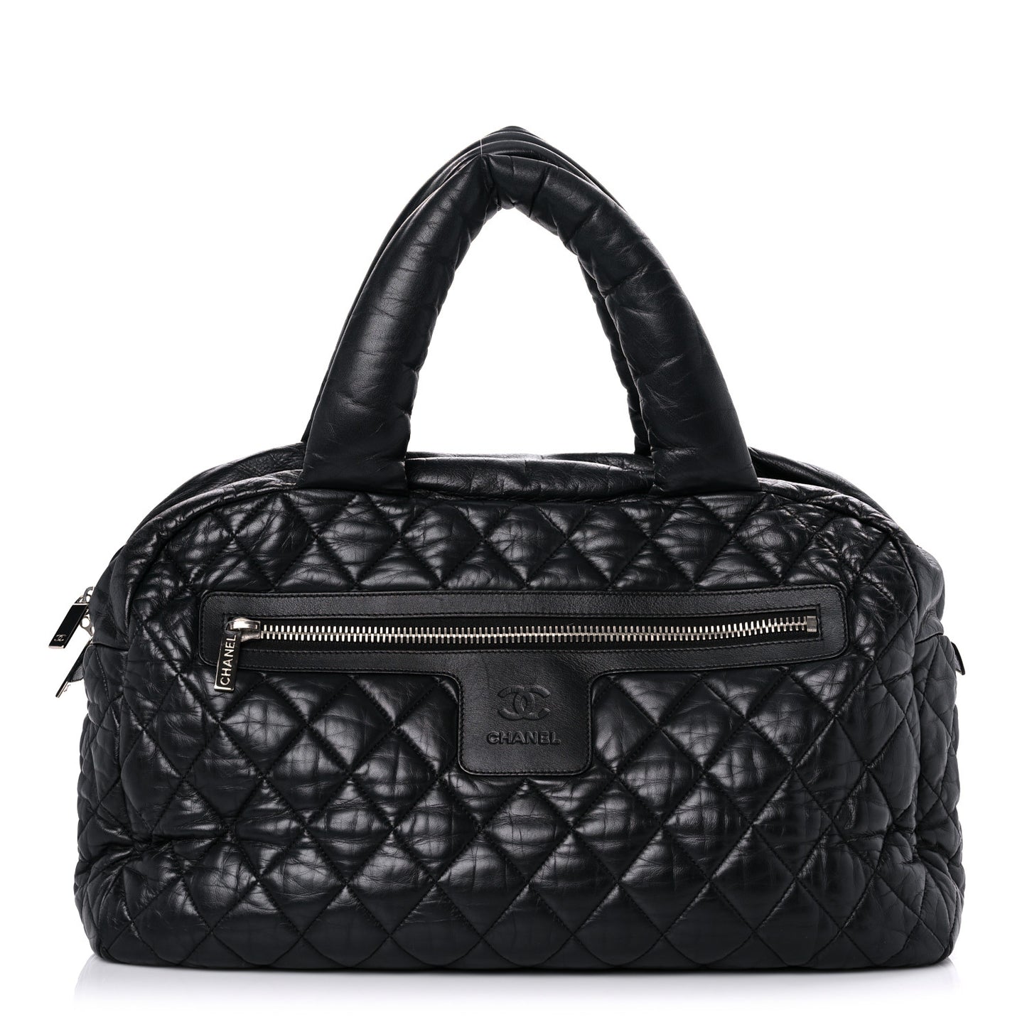 Lambskin Quilted Large Coco Cocoon Tote Black