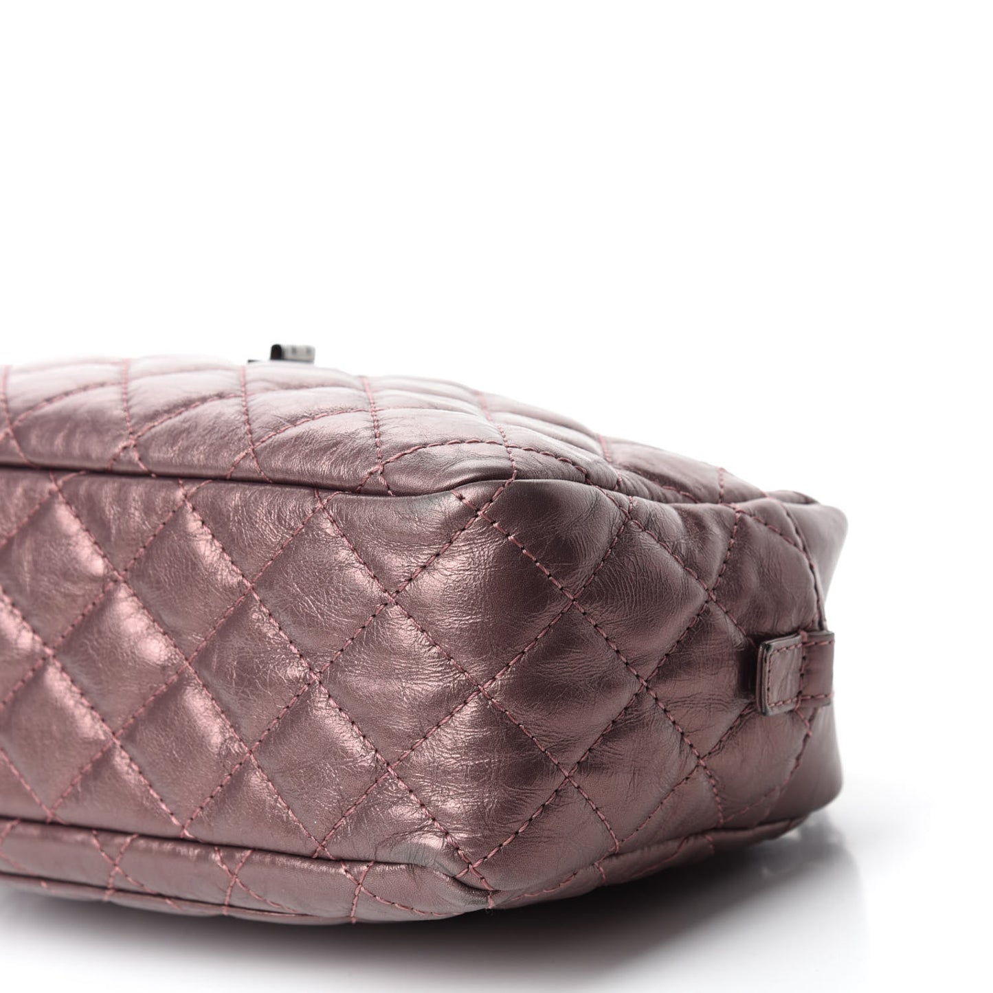 Metallic Aged Calfskin Quilted Medium Reissue Camera Case Pink