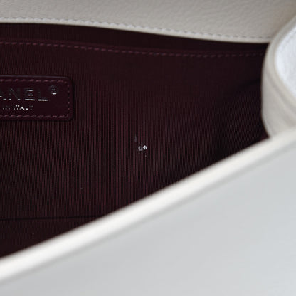 Chanel Goatskin Quilted Patent Medium Duo Boy Flap Ecru 10 of 10