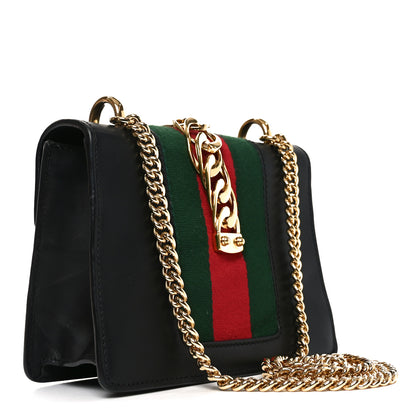 Gucci Calfskin Mini Sylvie Chain Shoulder Bag Black 3 of 11
