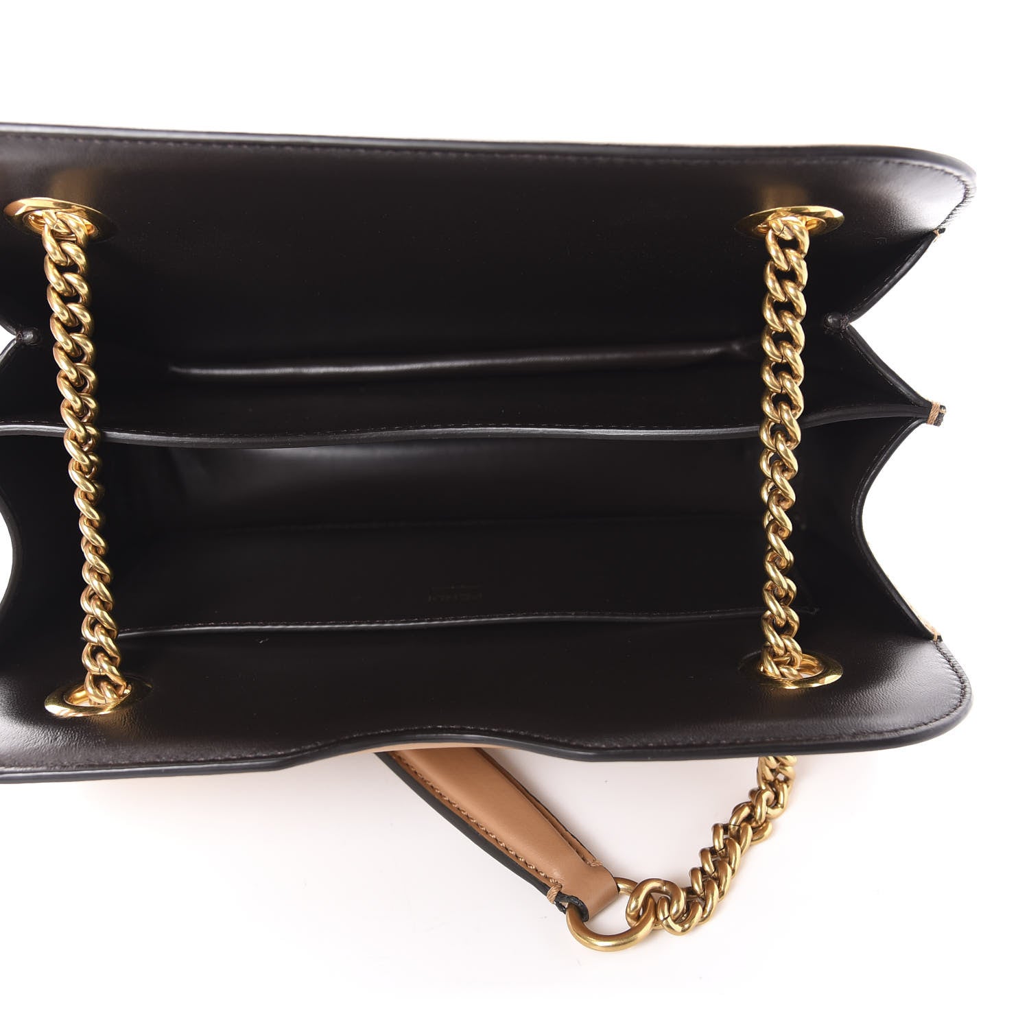 Fendi Vitello King Nubuck Pequin Karligraphy Pocket Shoulder Bag Biscuit Tobacco Moro 5 of 9