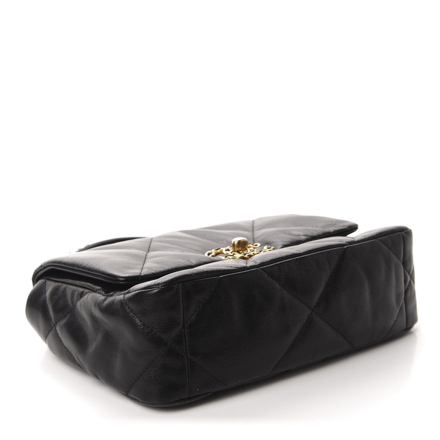 Lambskin Quilted Medium 19 Flap Black