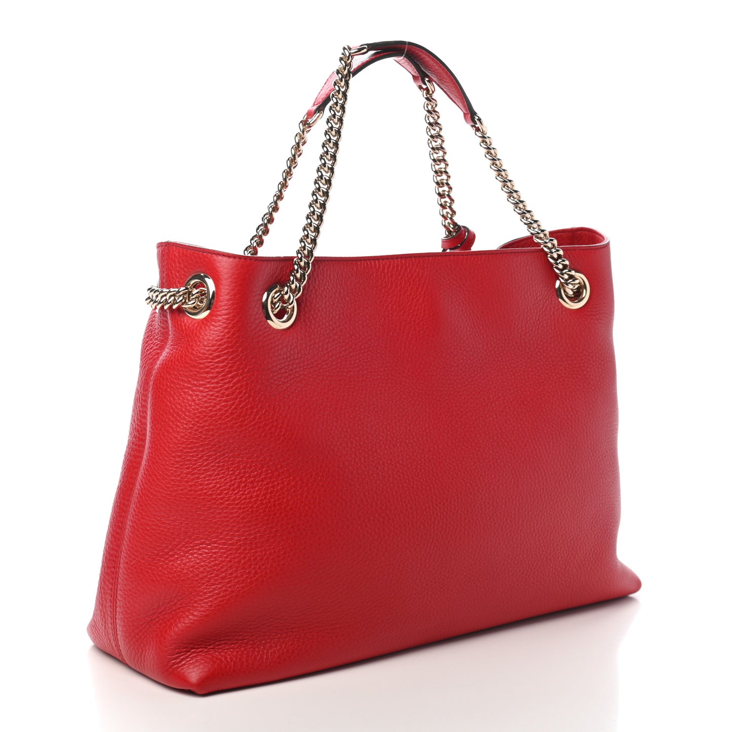 Pebbled Calfskin Medium Soho Chain Shoulder Bag Tabasco Red