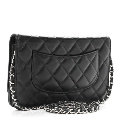 Chanel Lambskin Quilted Wallet On Chain WOC Black 3 of 11
