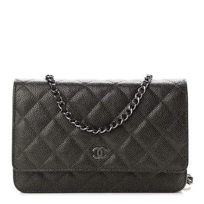 Chanel Caviar Quilted Wallet On Chain WOC Dark Green 1 of 9