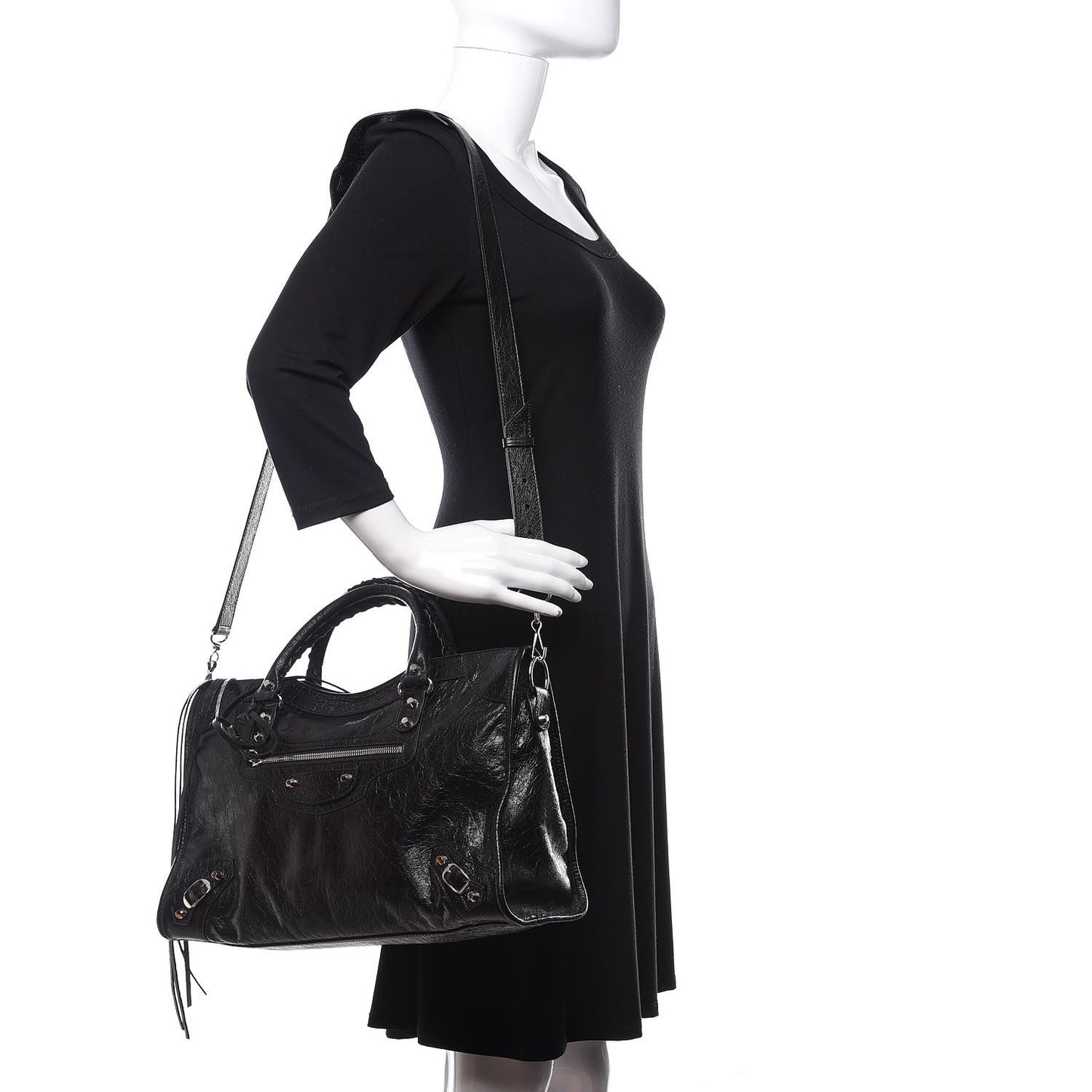 Agneau Classic Silver Hardware City Black