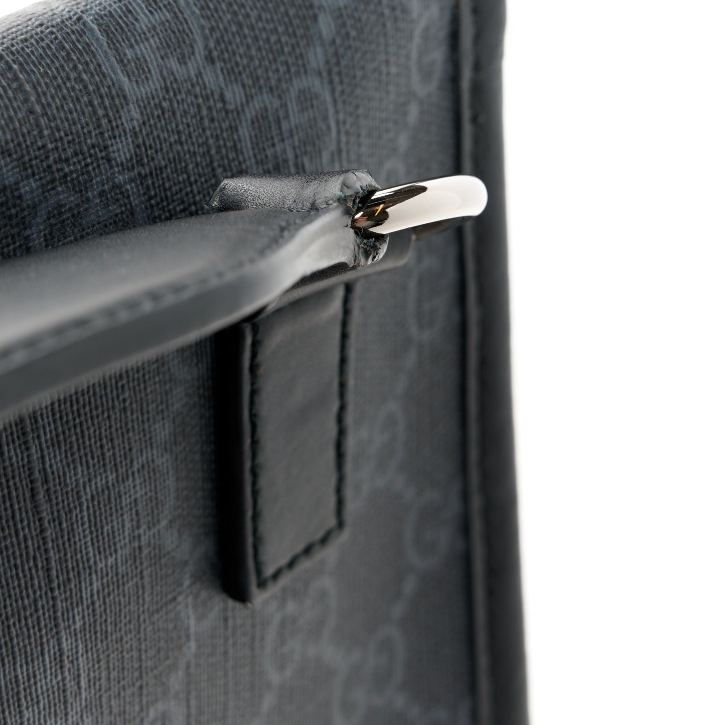 GG Supreme Monogram Web Medium Messenger Bag Black Grey