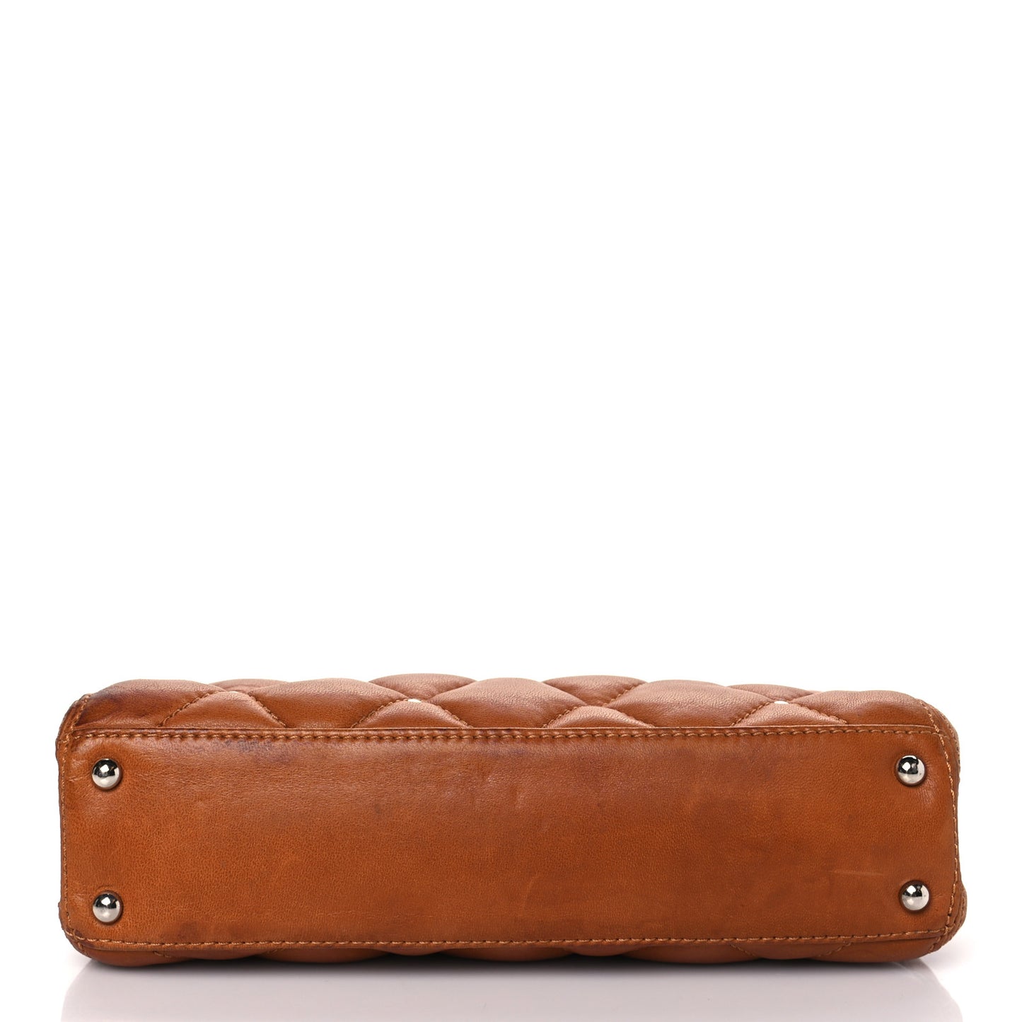 Calfskin Quilted Tote Brown